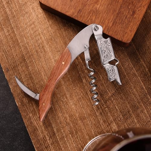 Wine Opener Wine key (Grape leaf patterned rosewood / Standard)