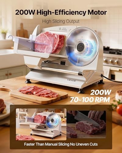 Meat Slicer 7.5" Electric Deli Slicer with 2 SUS420 Blades (7.5 inch / Silver)