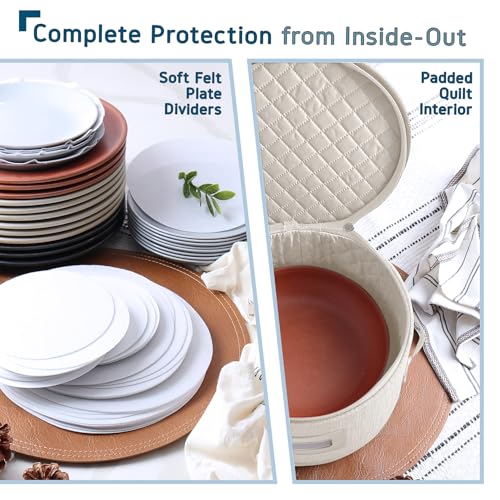 4 Piece Dish Storage Containers (Cream / Plates Storage)