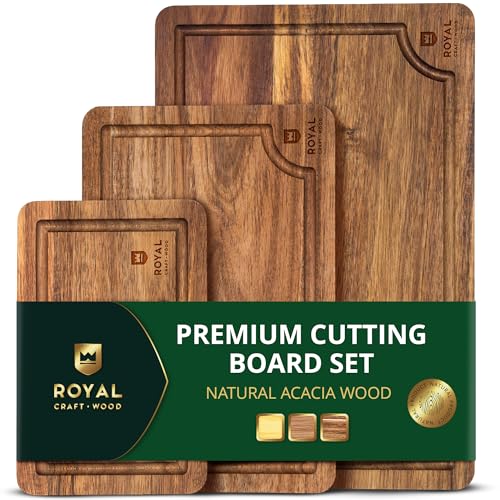 Wooden Cutting Boards for Kitchen Meal Prep & Serving (3-Piece / Dark Brown)