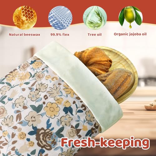 Beeswax Bread Bags for Homemade bread (Yellow & Apricot)