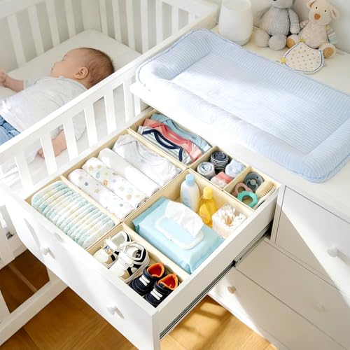 Drawer Organizer Clothes (Beige / 28 Pack)