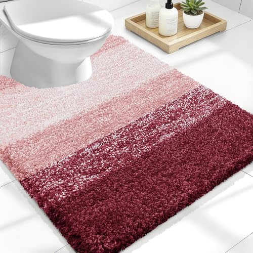 Luxury Toilet Rugs U (24" X 20" Contour Rug / Red)