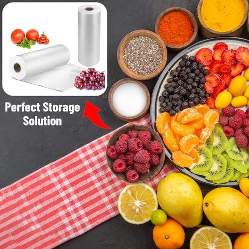 4 Rolls] 12" X 20" Plastic Produce Bags on a Roll (4 Count)