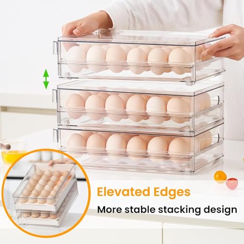 24 Capacity Egg Holder for Refrigerator (2 Pack Egg drawer)