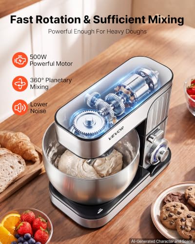 7.4 Qt Tilt Head Stand Mixer 500W Electric Dough Mixer (7.4 QT)