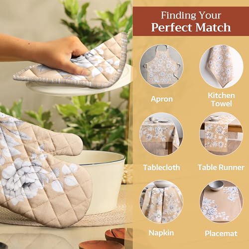 Maison d'Hermine Oven Gloves 100% Cotton Oven Mitt (040 - Pretty Autumn / 7.5" x 13" (Oven Mitt))