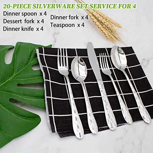 20 Piece Silverware Set (Silver)