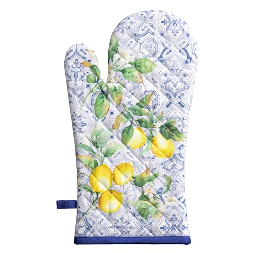 Maison d'Hermine Oven Gloves 100% Cotton Oven Mitt (030 - Citrus / 7.5" x 13" (Oven Mitt))