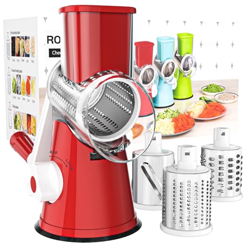 Cambom Rotary Cheese Grater Hand Crank Cheese Shredder for Fresh Cheese