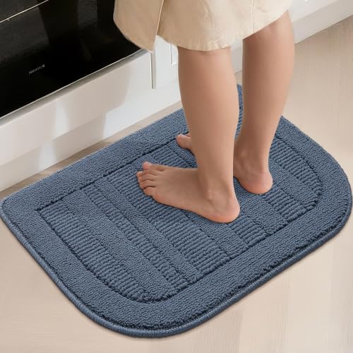 30x18 Inch Kitchen Rugs Non Slip Washable Kitchen Sink Rug (1'6" x 2'6" (Semicircular) / Blue)