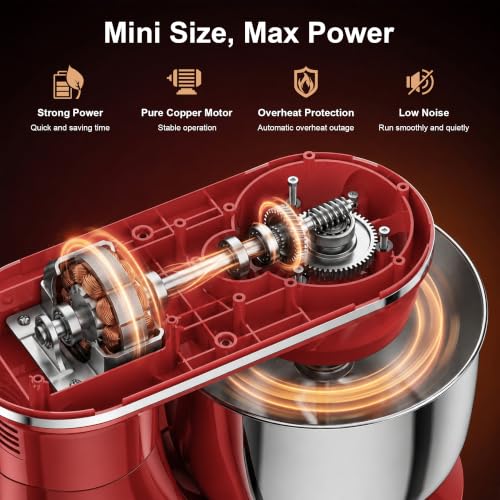 4QT Electric Stand Mixer (Red)