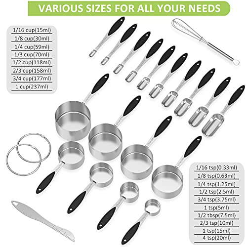 Measuring Cups and Measuring Spoons Set (Set of 25 / Black)