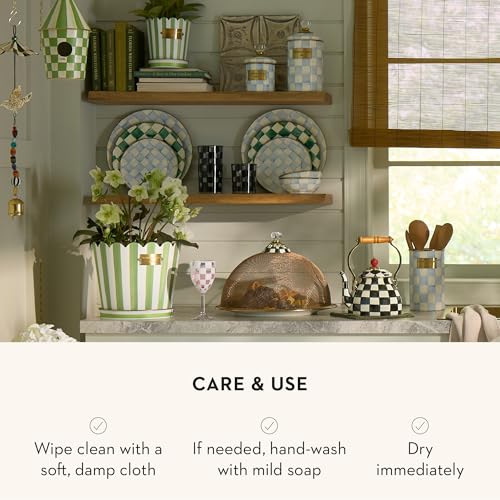Enamel Utensil Holder (Sky Check)