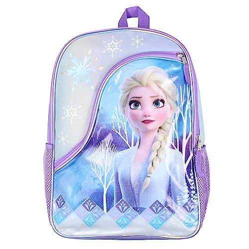 Frozen Elsa 16" Girls Bag School Travel Backpack With Reflective Designs