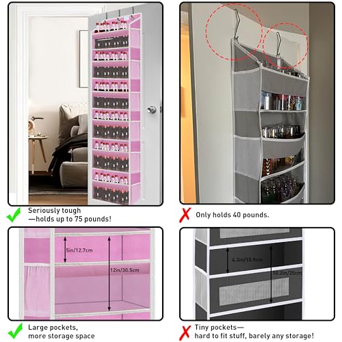 Over the Door Organizer Storage 6 Tier (over door organizer-Pink)