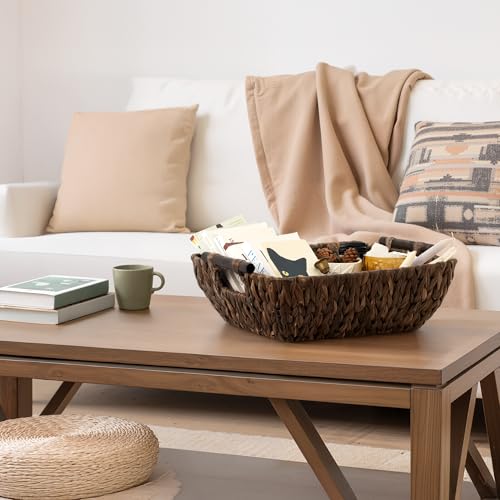 Wicker Baskets for Shelves (Dark Brown(Water Hyacinth) / Large)