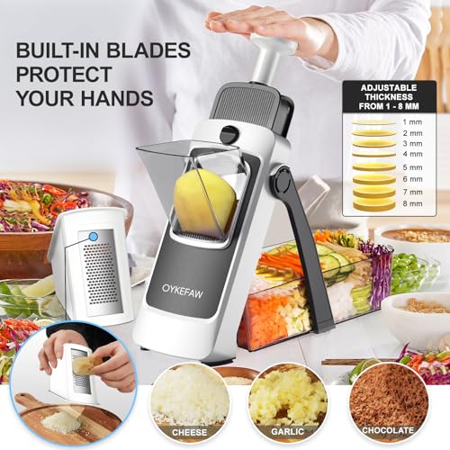 Safe Mandoline Potato Slicer Pro (4th Gen, Gray)