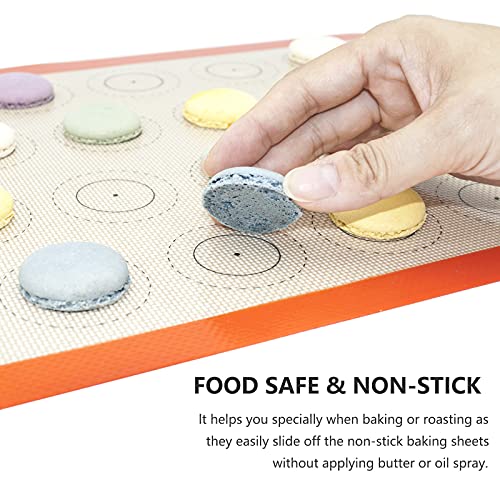Macaron Silicone Baking Mats for Half Sheet Pan (Bright Orange / 16.5"L x 11.6"W)