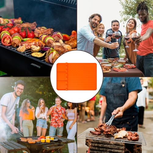 2 PCS Silicone Grill Mat Compatible with Blackstone (orange2pcs)
