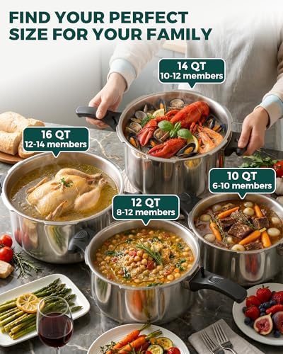 Stainless Steel Pressure Cooker (10.6 Quarts)