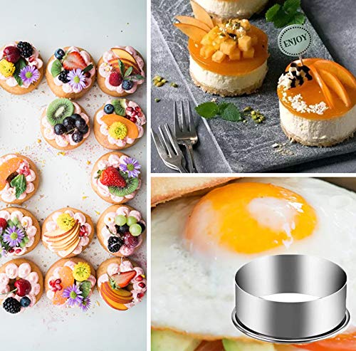 7 Pieces Stainless Steel Cookie Cutter Set Biscuit Plain Edge Round Cutters Sizes Shape Molds Ranging from 2 (7 Sizes Plain Edge)