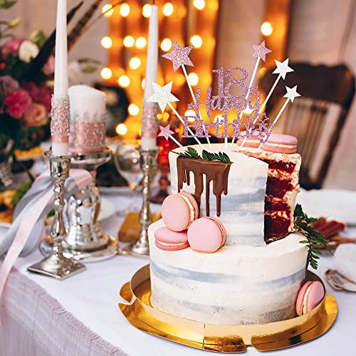 Rose Gold 18th Birthday Cake Topper (7 Count)