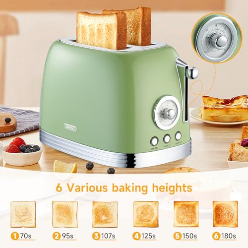 Retro Green 2‑Slice Bread Toaster
