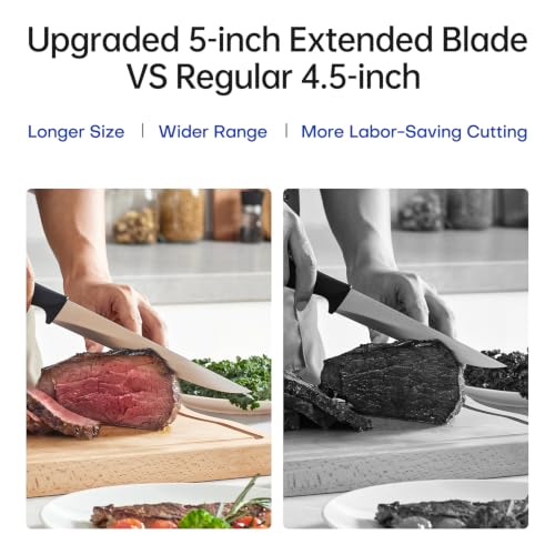 Knife Set 15 pieces High Carbon Stainless Steel Professional Kitchen Knife block set with Sharpener Black