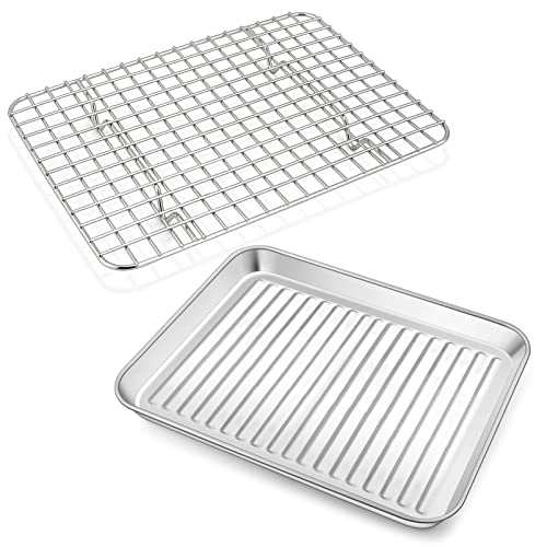 Baking Pan with Wire Rack (9 x 7 x 1 Inch)