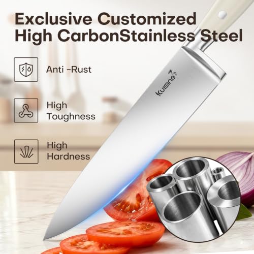 Premium Chef Knife Set (Pro Acacia Horizontal Slot / 15 pieces)
