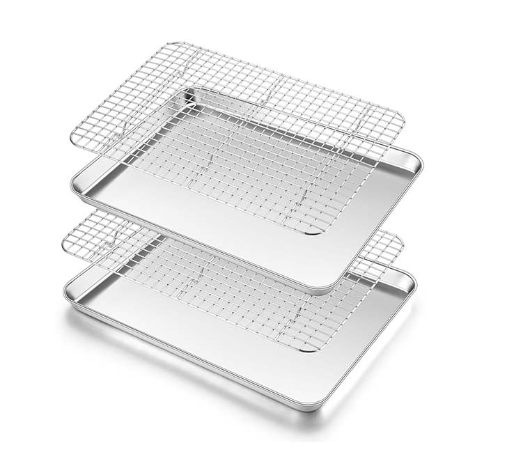 Jelly Roll Pan with Cooling Rack Set (16*12 Inch)