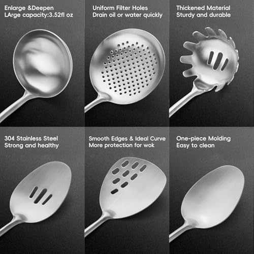 18 10 Stainless Steel Kitchen Utensils Set (Small / SILVER-6 Pieces)