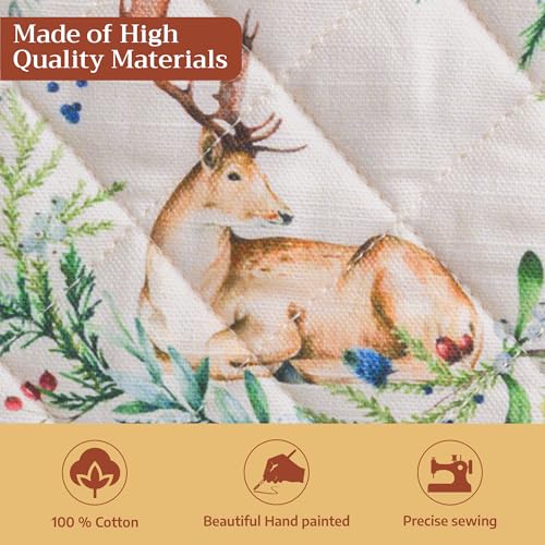 Pot Holders 100% Cotton Potholders (100 - Holly Time / 8" x 8" (Pot Holder Pack of 2))