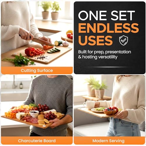 Composite Wood Cutting Board Set of 3 (Tan)