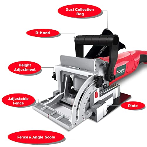 Biscuit Cutter Plate Joiner 8.5 Amp With No. 0 Wood (Red)