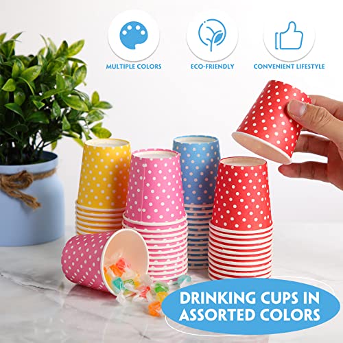 500 Pcs Disposable Paper Cups Small (Multicolor / Dot)