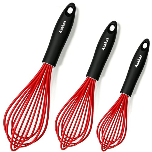 Silicone Whisk (9+11+12 inch / 3 Pcs Red)