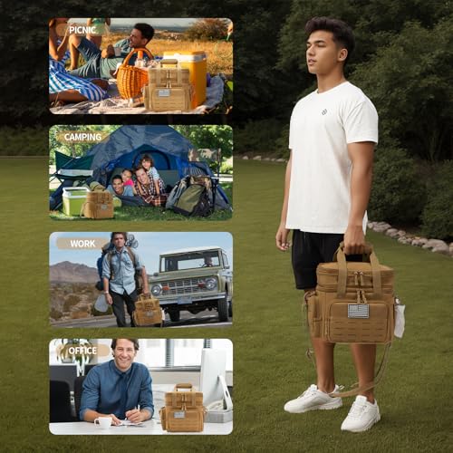 Tactical Lunch Box for Men Expandable 18L Heavy Duty Military Insulated Cooler Bag