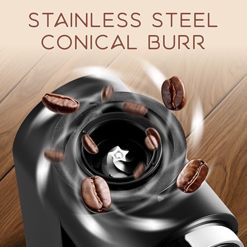Conical Burr Coffee Grinder Electric (Black)