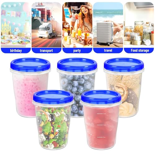 12 Pack Freezer Containers with Screw On Lids (32oz-12pack)