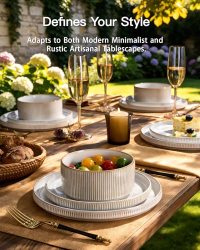 Dinnerware Set for 4 (Cappuccino White)
