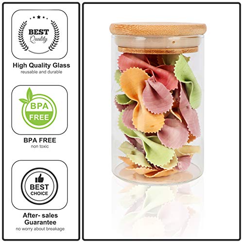 15 Pack 8 oz Glass Jars With Bamboo Lids for Kitchen (8 fl oz (15 pcs))