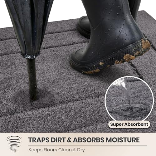 Dirt Trapping Door Mat Indoor Entrance (Grey / 32" X 47" (Rectangular))