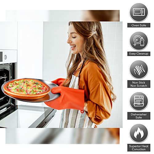 8 Pieces Silver Pizza Pans 12 Inch Bakeware (8 Count)