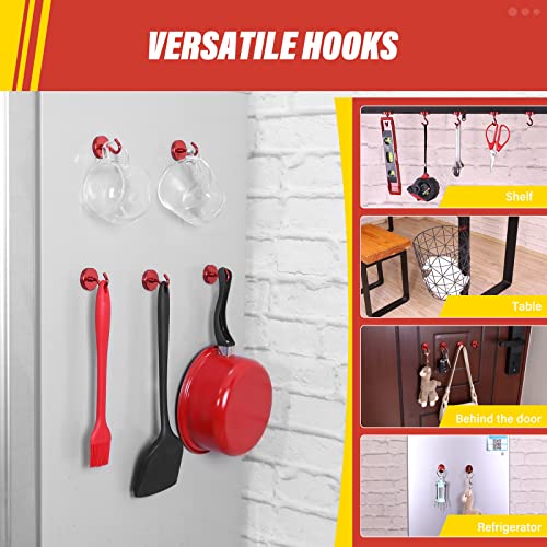 Magnetic Hooks (Red / 1.26 inches)
