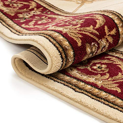 Timeless Collection Fleur De Lis Ivory 3x12 Runner Luxurious Traditional French Aubusson Oriental Area Rug Perfect for Living Room Bedroom or Dining Room Easy (2'7" x 12' (Runner) / Ivory)
