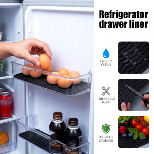 Silicone Dish Drying Mat for Multiple Usage (Black / 17"L x 6"W)
