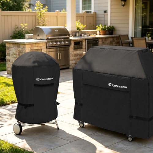Outdoor Charcoal Kamado Joe Grill Cover 36" Dia x 45" H (36" Dia x 45" H / Black-Round)