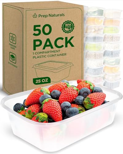 50 Pack Meal Prep Containers Reusable (50 Pack / Rectangular)